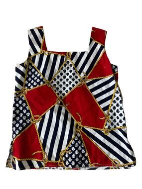 Sea Suns Nautical Patchwork Print Sleeveless Tank Top M